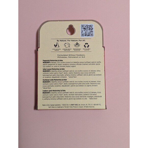 Burt's Bees 4 Pack Lip Balms Festive Fix Pack Limited Edition 0.15 oz each balm - Picture 2 of 2